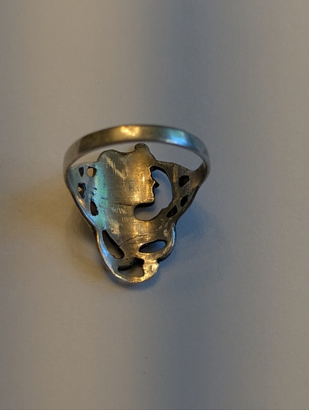 Art Nouveau Lady Profile Ring Sz 7 Sterling Silver Vintage Signed 925 - Picture 4 of 11